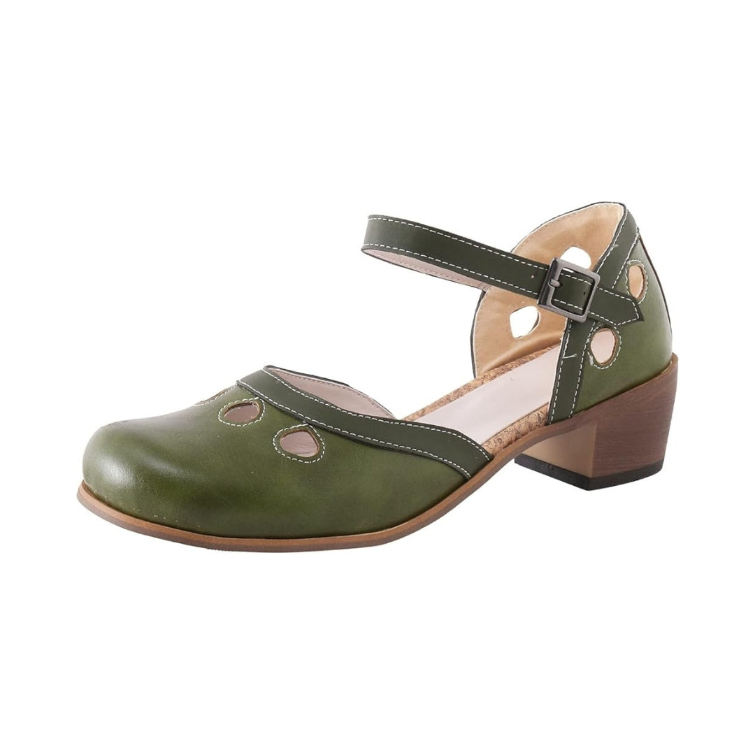 Sandales à petit talon avec boucle décorative pour femme