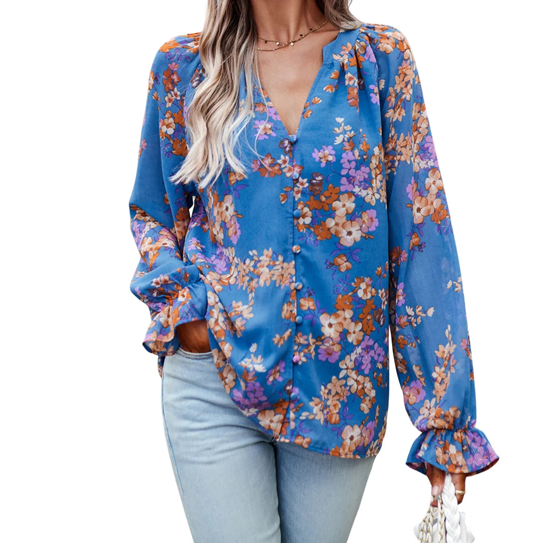 Chemisier fleuri pour femme – Fraîcheur printanière et élégance moderne