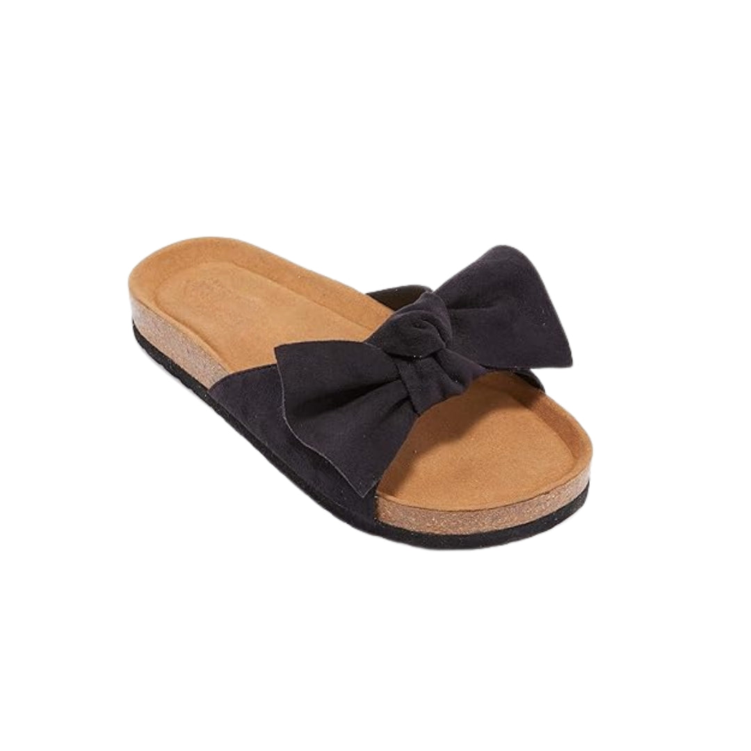 Tongs plates à enfiler pour femmes avec brides croisées et bout ouvert