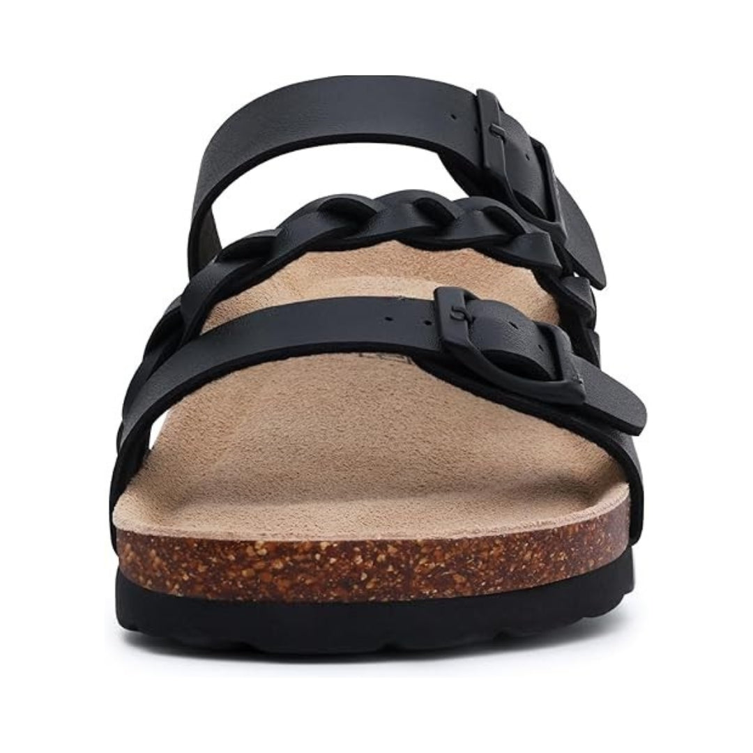 Sandales en liège avec design tressé et boucle réglable