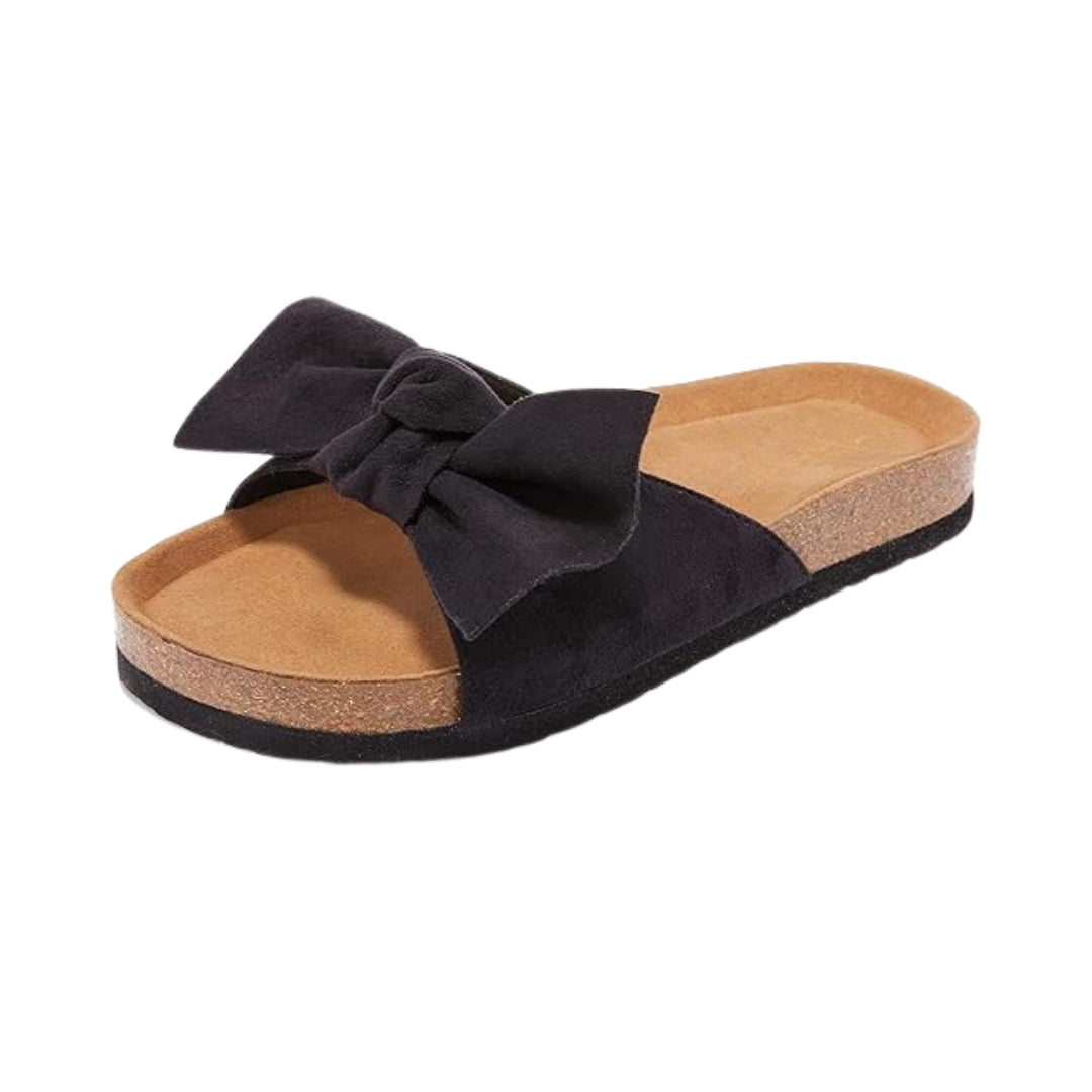 Tongs plates à enfiler pour femmes avec brides croisées et bout ouvert