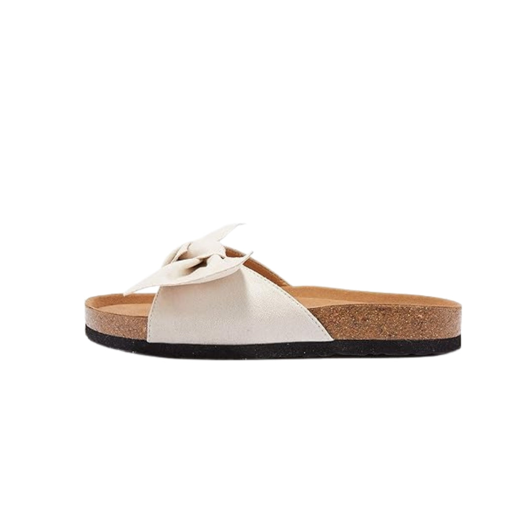 Tongs plates à enfiler pour femmes avec brides croisées et bout ouvert