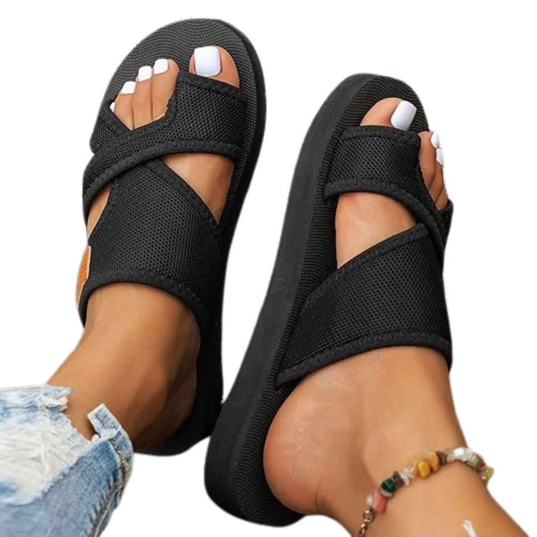 sandales compensées à bout ouvert pour femmes, idéales pour un maintien élégant