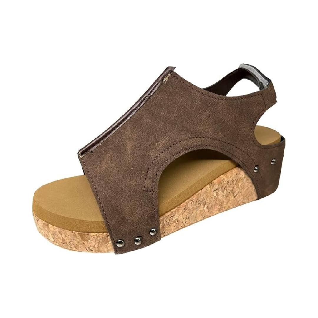 Sandales compensées à bride pour femmes, alliant élégance estivale et confort surélevé