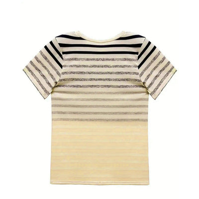 T-shirt à rayures dégradées pour femme – Confort léger et style estival