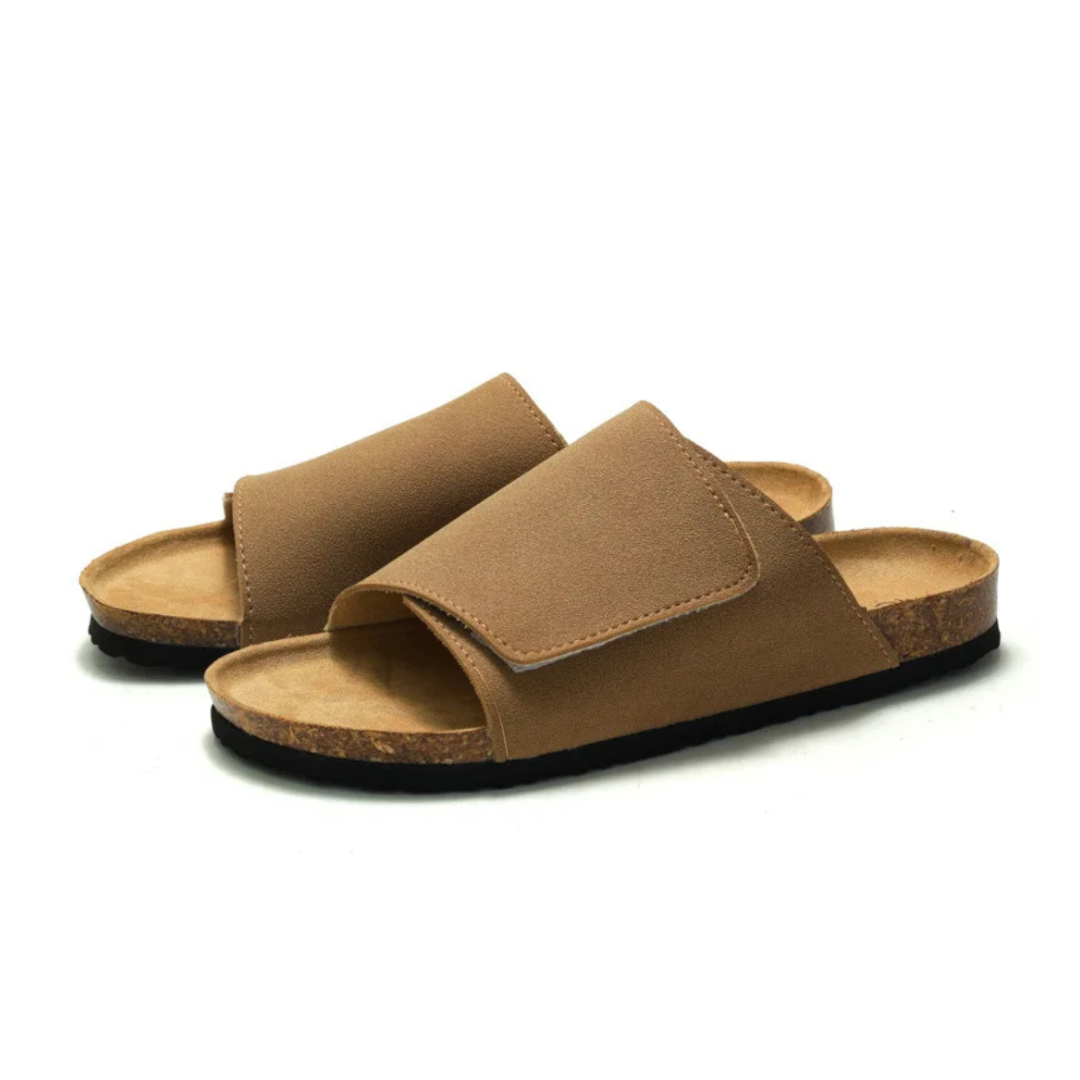 Sandales plates en liège au style décontracté idéales pour la plage ou la ville