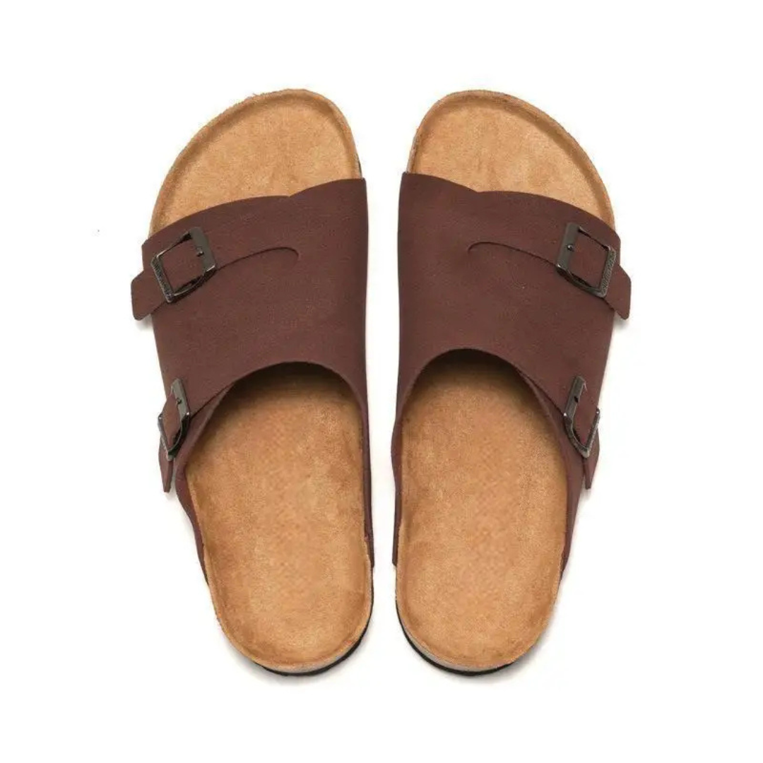 Sandales en liège , alliant style décontracté et confort avec une finition en cuir