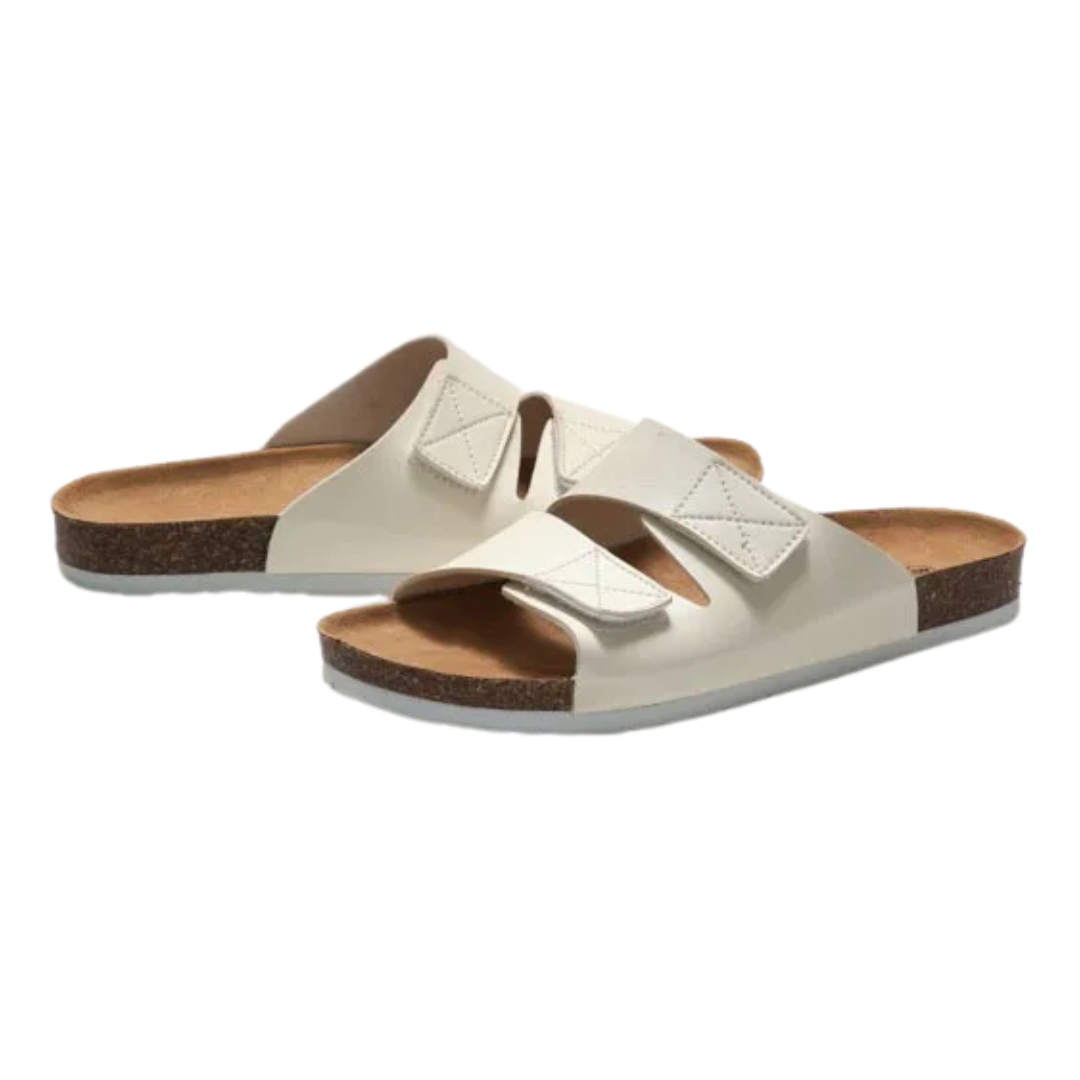 Sandales plates  au style coréen avec fermeture velcro et semelle en liège