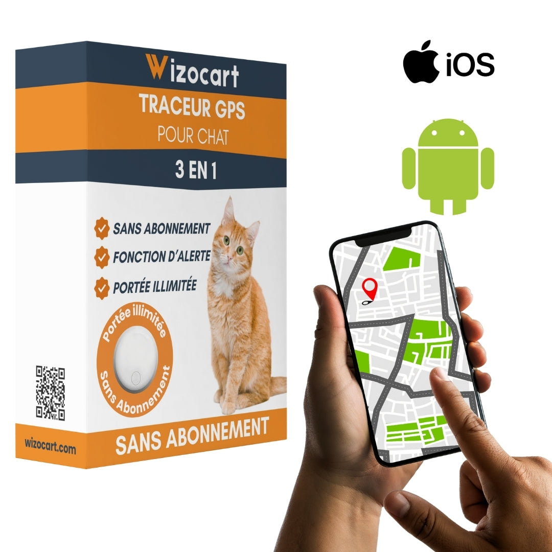 GPS pour Chat – Compatible iOS / Android, Sans Abonnement